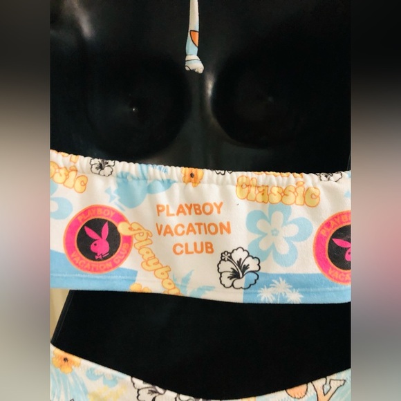 Playboy by PacSun halter front tie terry cloth monogram bunny bikini size‎ Small - Picture 6 of 16